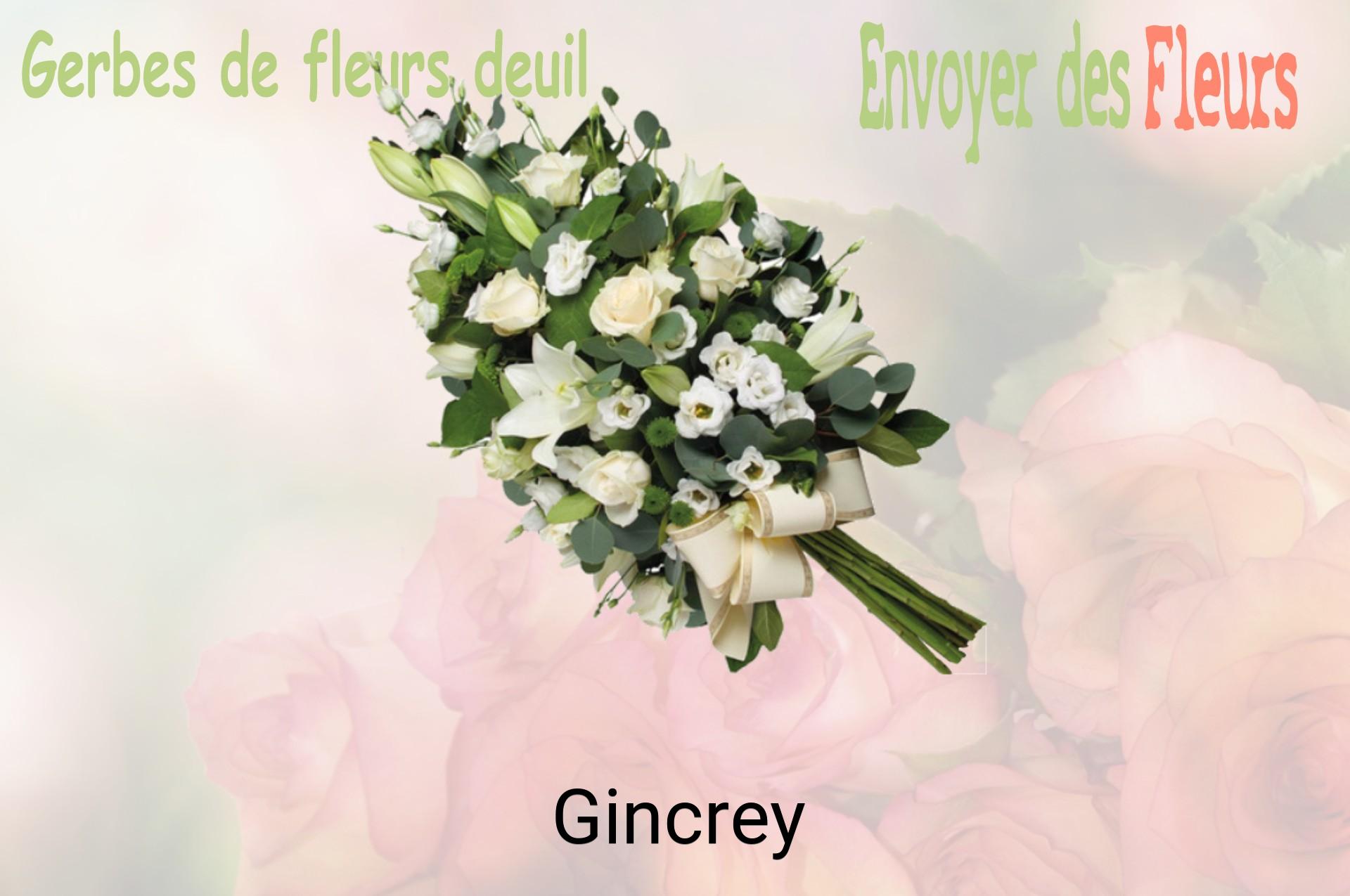 Gerbe de fleurs de deuil livrée à Gincrey